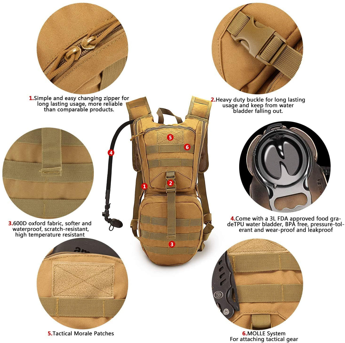 Hydration Backpack + 3L Water Bladder Bundle