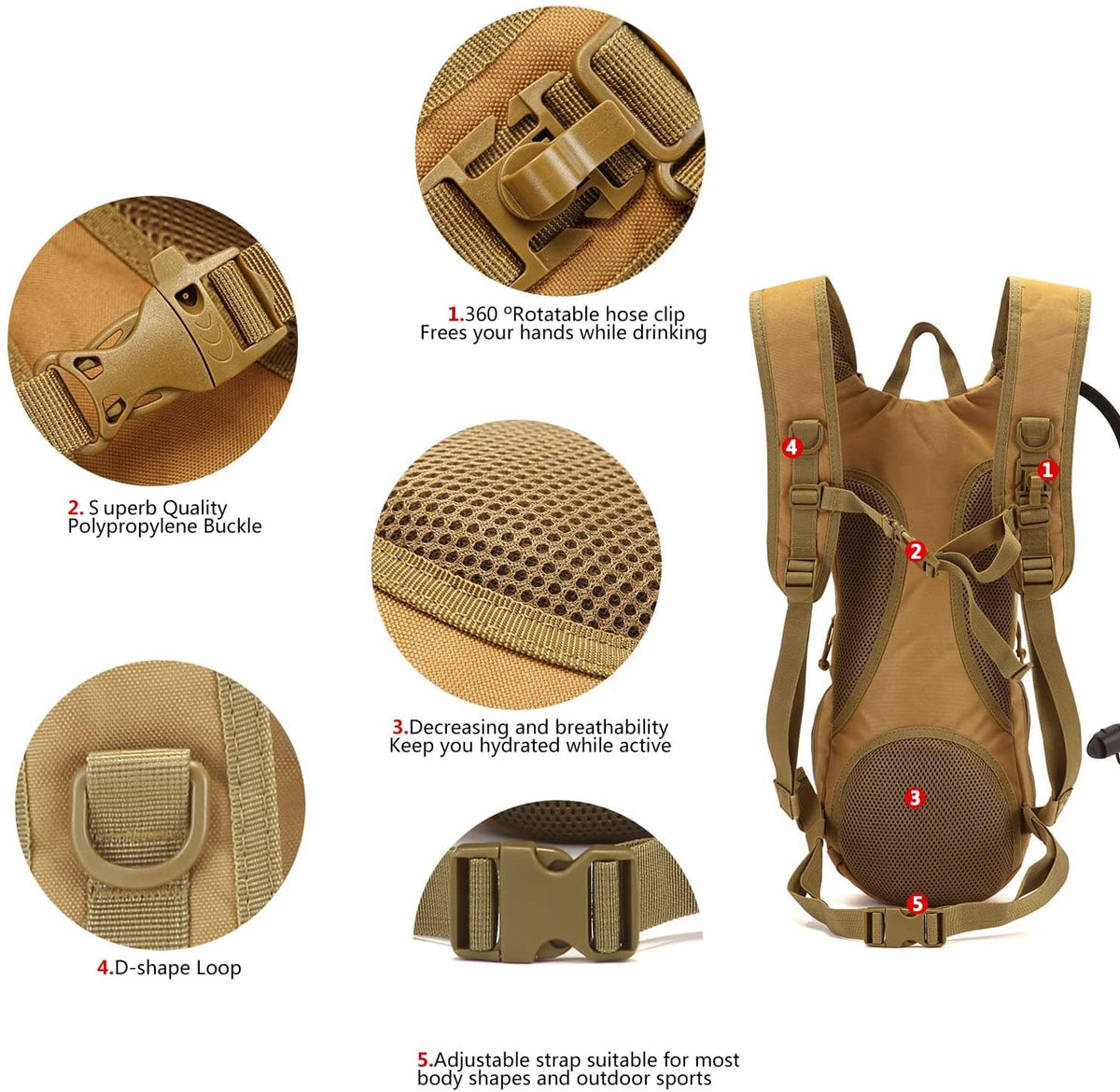 Hydration Backpack + 3L Water Bladder Bundle