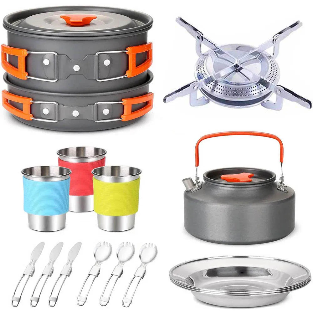 Camping Cookware Kit Orange